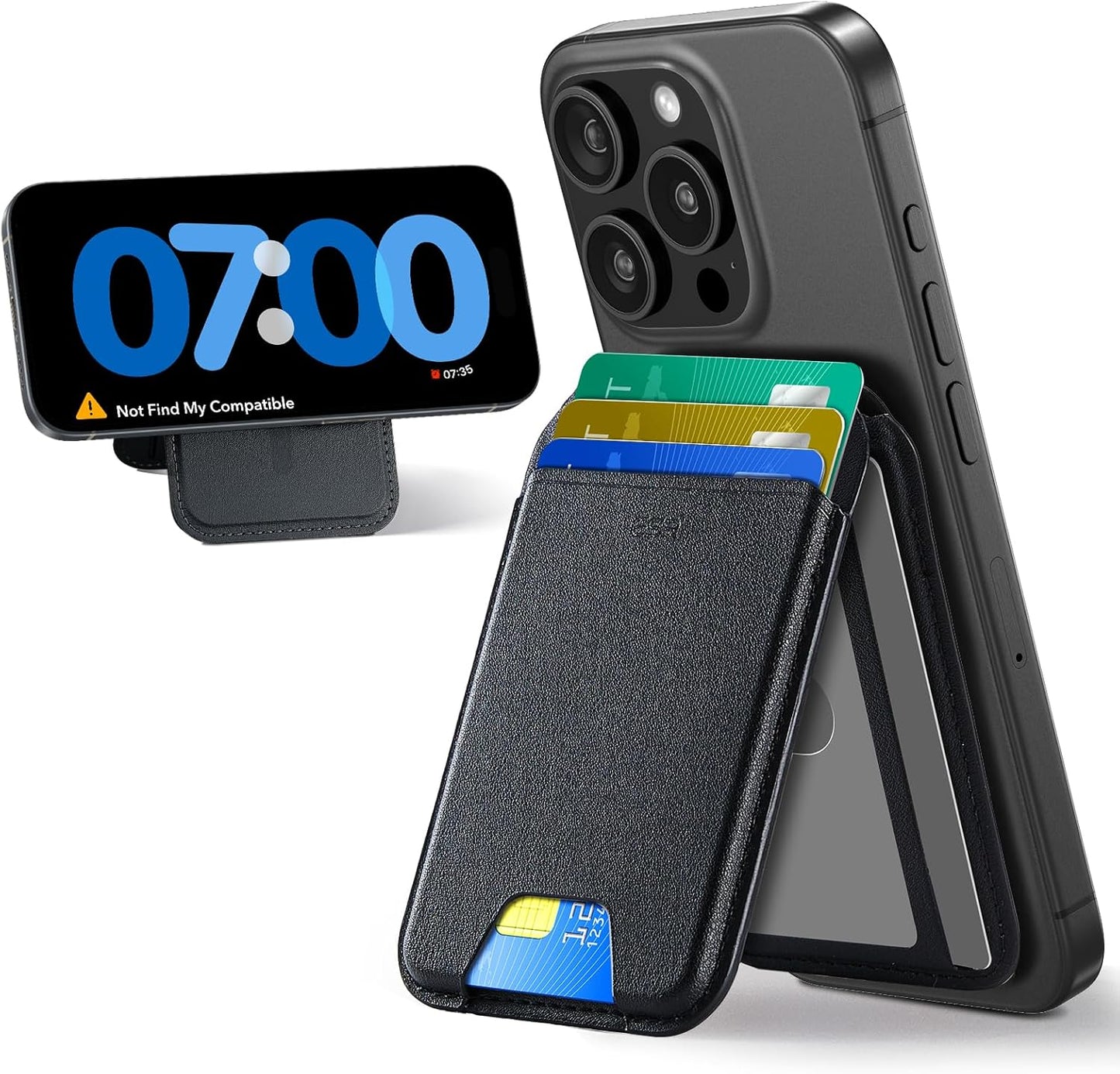 3-in-1 Magsafe Wallet Upgrade with iPhone Magnetic Wallet and Adjustable Stand