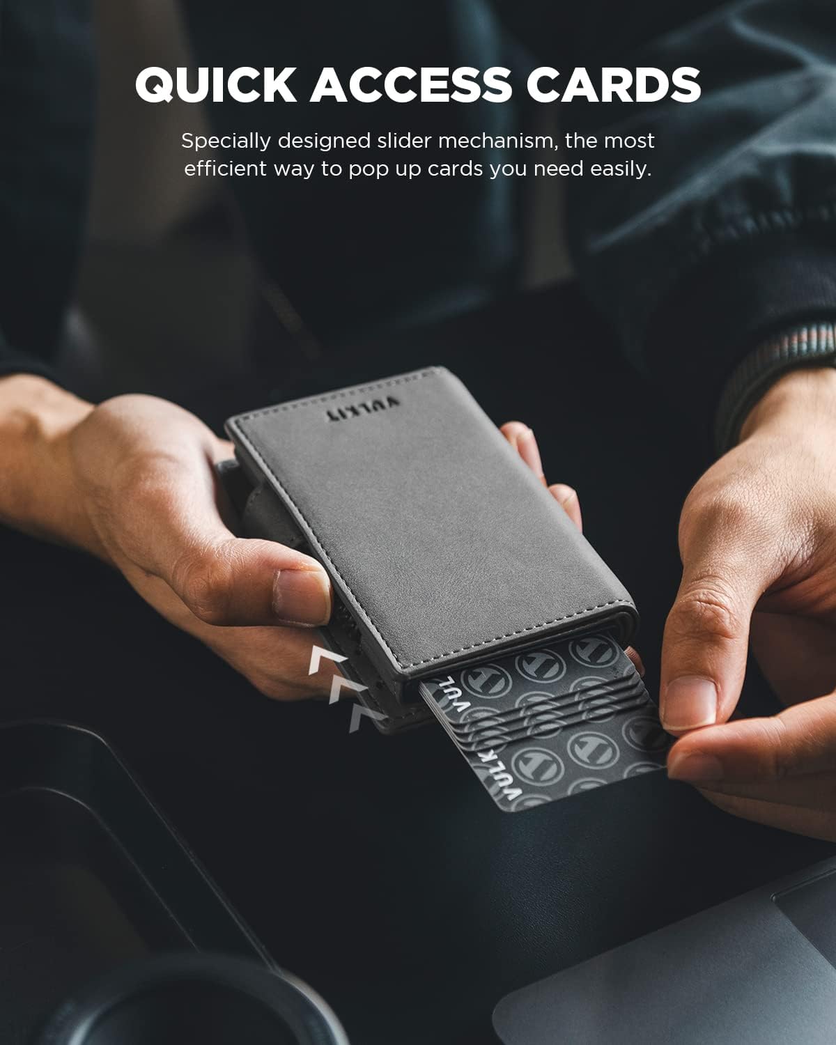 Card Holder Leather Wallet with Air tag Holder RFID Blocking Magnetic Closure